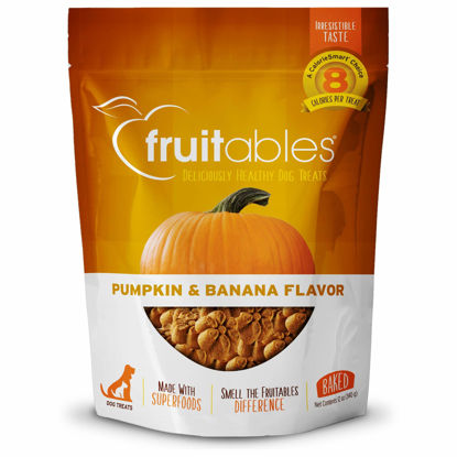 Picture of Fruitables Baked Dog Treats - Pumpkin Treats for Dogs - Healthy Low Calorie Treats - Free of Wheat, Corn and Soy - Pumpkin and Banana - 12 Ounces