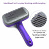 Picture of Hertzko Self Cleaning Slicker Brush for Dogs Cats - Pet Grooming Dematting Brush for Long Haired Dogs Cats, Dog Brush for Shedding, Cat Brush for Shedding - Easily Removes Mats, Tangles and Loose Fur