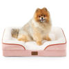 Picture of Bedsure Small Orthopedic Dog Bed, Bolster Dog Beds for Small Dogs - Foam Sofa with Removable Washable Cover, Waterproof Lining and Nonskid Bottom Couch, Pink