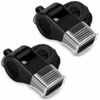 Picture of Hipat Whistle, 2 Packs Sports Whistles with Lanyard & Mouth Grip, Loud Crisp Sound, Black Plastic Whistles Ideal for Coaches, Referees, and Officials