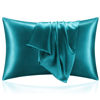 Picture of BEDELITE Satin Silk Pillowcase for Hair and Skin, Teal Pillow Cases Standard Size Set of 2 Pack, Super Soft Pillow Case with Envelope Closure (20x26 Inches)