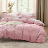 Picture of Bedsure Pink Duvet Cover Full Size - Soft Prewashed Full Duvet Cover Set, 3 Pieces, 1 Duvet Cover 80x90 Inches with Zipper Closure and 2 Pillow Shams, Comforter Not Included