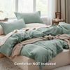 Picture of Bedsure Sage Green Duvet Cover Full Size - Soft Prewashed Full Duvet Cover Set, 3 Pieces, 1 Duvet Cover 80x90 Inches with Zipper Closure and 2 Pillow Shams, Comforter Not Included