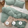 Picture of Bedsure Sage Green Duvet Cover Full Size - Soft Prewashed Full Duvet Cover Set, 3 Pieces, 1 Duvet Cover 80x90 Inches with Zipper Closure and 2 Pillow Shams, Comforter Not Included