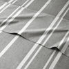 Picture of Striped Bed Sheets - Pin Striped Sheets - Grey and White Sheets - Grey and White Striped Sheets - Split King Striped Sheets - Hotel Luxury Bed Sheets - Deep Pockets - Breathable & Cooling Sheets