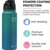 Picture of Fanhaw Insulated Water Bottle with Chug Lid - 20 Oz Double-Wall Vacuum Stainless Steel Reusable Leak & Sweat Proof Sports Water Bottle Dishwasher Safe with Anti-Dust Standard Mouth Lid (Green Blue)