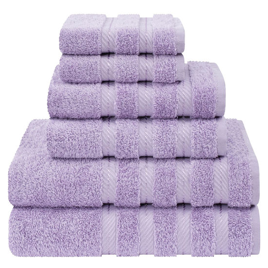 American Soft Linen Bath Towel Set 100% Turkish Cotton 3 Piece Towels for Bathroom- Violet Purple