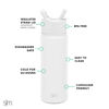 Picture of Simple Modern Kids Water Bottle with Straw Lid Vacuum Insulated Stainless Steel Metal Thermos Bottles | Reusable Leak Proof BPA-Free Flask for School | Summit Collection | 18oz, Winter White