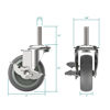 Picture of HOLKIE Caster Wheels 3 inch Locking Stem Casters, 5/16" -18 x 1-1/2" (Stem Diameter 5/16", Stem Length 1-1/2") Threaded Stem Casters Swivel Casters Set of 4 Heavy Duty Castors Gray