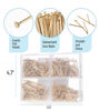 Picture of Mr. Pen- Nail Assortment Kit, 600 Pcs, 4 Sizes, Gold, Small Nails, Nails for Hanging Pictures, Finishing Nails, Wall Nails for Hanging, Pin Nails, Hardware Nails, Assorted Nails, Galvanized Nails.