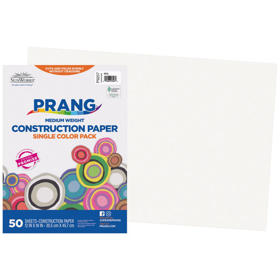 Prang (Formerly SunWorks) Construction Paper, White, 12 x 18, 50 Sheets
