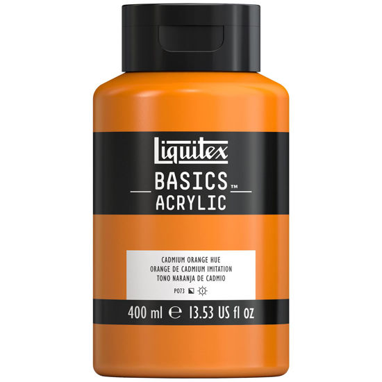 Picture of Liquitex BASICS Acrylic Paint, 400ml (13.5-oz) Bottle, Cadmium Orange Hue