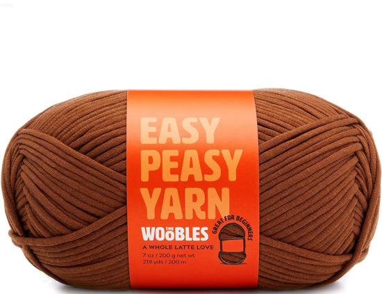  The Woobles Easy Peasy Yarn, Crochet & Knitting Yarn for  Beginners with Easy-to-See Stitches - Yarn for Crocheting - Worsted Medium  #4 Yarn - Cotton-Nylon Blend