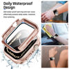 Picture of Goton 2 in 1 Waterproof Case for Apple Watch Screen Protector 40mm SE 2nd Gen Series 6 5 4 SE, 360 Protective Glass Face Cover + Back Frame for iWatch 6 5 4 SE Accessories 40 mm, Original Rose Gold