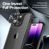 Picture of TAURI for iPhone 14 Pro Max Case, [5 in 1] 1X Case [Not-Yellowing] with 2X Tempered Glass Screen Protector + 2X Camera Lens Protector, [Military-Grade Drop Protection] Slim Phone Case 6.7 Inch Black