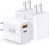 Picture of USB C Super Fast Charger, 3-Pack 30W Dual Port PD+QC Fast Charger Adapter Block for iPhone 14/14 Pro/14 Pro Max/13/12/SE iPad/MacBook air, (25W PPS) Type C Charging for Samsung S21 S22 Pixel