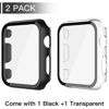 Picture of Misxi 2 Pack PC Case with Tempered Glass Screen Protector Compatible with Apple Watch Series 3 Series 2 42mm, HD Overall Shockproof Protective Cover for iWatch, 1 Black + 1 Transparent