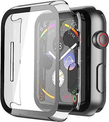 Picture of Misxi 2 Pack Hard PC Case with Tempered Glass Screen Protector Compatible with Apple Watch Series 6 SE Series 5 Series 4 40mm, Clear