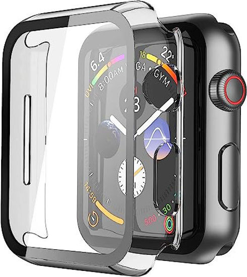 Picture of Misxi 2 Pack Hard PC Case with Tempered Glass Screen Protector Compatible with Apple Watch Series 6 SE Series 5 Series 4 40mm, Clear