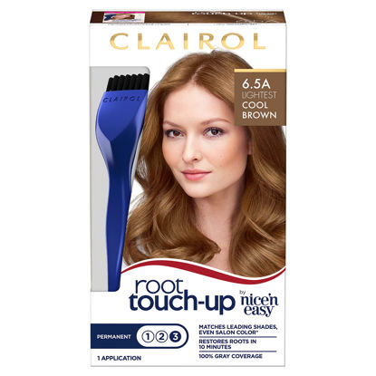 Picture of Clairol Root Touch-Up by Nice'n Easy Permanent Hair Dye, 6.5A Lightest Cool Brown Hair Color, Pack of 1