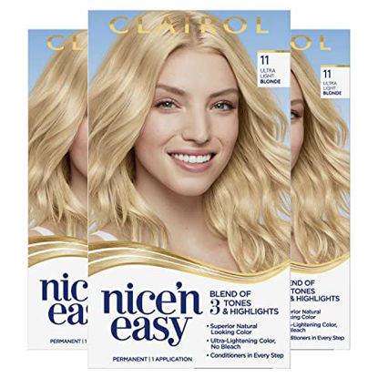 Picture of Clairol Nice'n Easy Permanent Hair Dye, 11 Ultra Light Blonde Hair Color, 6.26 Fl Oz (Pack of 3)