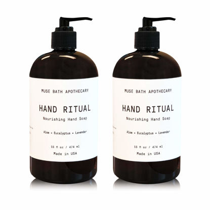 Picture of Muse Bath Apothecary Hand Ritual - Aromatic and Nourishing Hand Soap, Infused with Natural Aromatherapy Essential Oils - 16 oz, Aloe + Eucalyptus + Lavender, 2 Pack