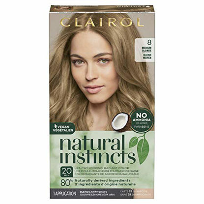 Picture of Clairol Natural Instincts Demi-Permanent Hair Dye, 8 Medium Blonde Hair Color, Pack of 1
