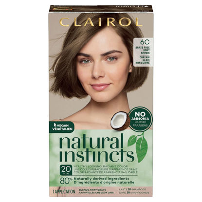Picture of Clairol Natural Instincts Demi-Permanent Hair Dye, 6C Light Brown Hair Color, Pack of 1