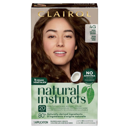 Picture of Clairol Natural Instincts Demi-Permanent Hair Dye, 4G Dark Golden Brown Hair Color, Pack of 1