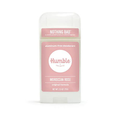 Picture of Humble Brands All Natural Aluminum Free Deodorant Stick for Women and Men, Lasts All Day, Safe, and Certified Cruelty Free, Moroccan Rose, Pack of 1