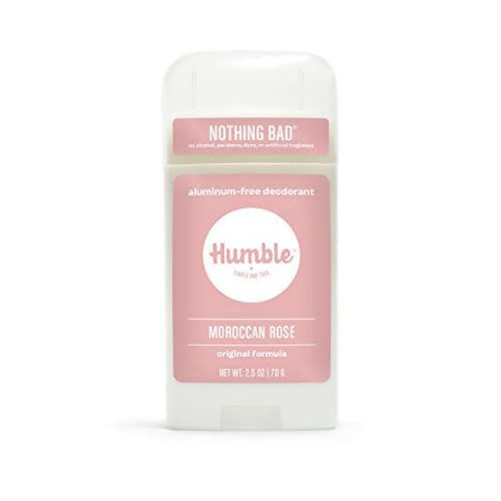 Picture of Humble Brands All Natural Aluminum Free Deodorant Stick for Women and Men, Lasts All Day, Safe, and Certified Cruelty Free, Moroccan Rose, Pack of 1