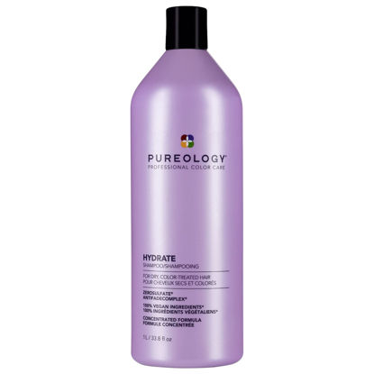 Picture of Pureology Hydrate Moisturizing Shampoo | Softens and Deeply Hydrates Dry Hair | For Medium to Thick Color Treated Hair | Sulfate-Free | Vegan , 1 L