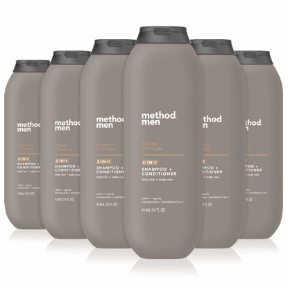 Picture of Method Men 2-in-1 Shampoo + Conditioner; Cedar + Cypress; Pack Of 6; Cedar & Cypress; 6 Count