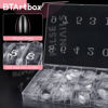 Picture of Almond Clear Acrylic Fake Nails - BTArtbox 500pcs Almond Nail Tips Full Cover False Nails with Case for Nail Salons and DIY Nail Art, 10 Sizes