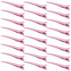 Picture of 24 Packs Duck Bill Clips, Bantoye 3.35 Inches Rustproof Metal Alligator Curl Clips with Holes for Hair Styling, Hair Coloring, Pink