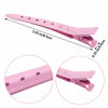 Picture of 24 Packs Duck Bill Clips, Bantoye 3.35 Inches Rustproof Metal Alligator Curl Clips with Holes for Hair Styling, Hair Coloring, Pink