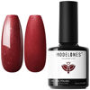 Picture of modelones Gel Nail Polish, 15ML Fall Burgundy Dard Red Gel Polish Soak Off LED Color Nail Polish, 0.5 Fl Ounce