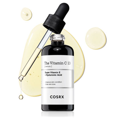 Picture of COSRX Pure Vitamin C 13% Serum with Vitamin E & Hyaluronic Acid, Brightening & Hydrating Facial Serum for Dark Spots, Fine Lines, Uneven Skin tone, 0.67fl.oz/20ml, Animal Testing-Free, Korean Skincare