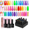 Picture of Beetles Gel Nail Polish Set 20 Colors with 3Pcs Base Top Coat Rainbow Collection 2023 Summer Pastel Bright Neon Red Green Blue Solid Sparkle Glitter Manicure Gel Polish Kit for Girls Women