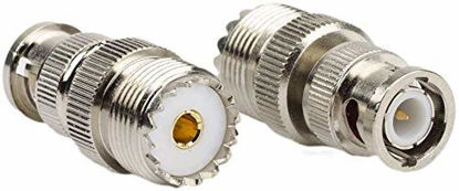 Picture of DHT Electronics 2pcs RF coaxial coax adapter BNC male to UHF female SO-239 SO239