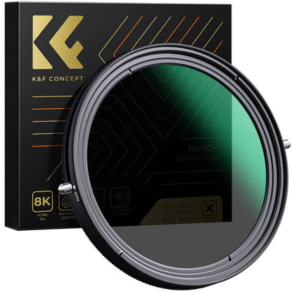 Picture of K&F Concept 72mm Variable Fader ND2-ND32 ND Filter and CPL Circular Polarizing Filter 2 in 1 for Camera Lens No X Spot Waterproof Scratch Resistant (Nano-X Series)