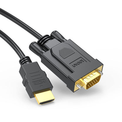 Picture of HDMI to VGA Cable 6FT, Unidirectional HDMI to VGA 6' Video Adapter (Male to Male) Compatible for Raspberry Pi, Roku,Computer, Desktop, Laptop, PC, Monitor, Projector, HDTV and More