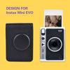 Picture of Rieibi Instax Mini EVO Case - Vintage PU Leather Protective Case for Fujifilm Instax Mini EVO Instant Camera - Full Cover with Adjustable Shoulder Strap - Black