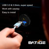 Picture of BATIGE Alloy USB 3.0 AUX DC3.5mm Port Car Mount Flush Cable for Car Boat Motorcycle Dash Panel with LED Indicator - 3ft