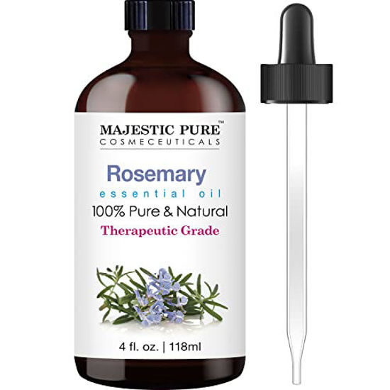 Picture of MAJESTIC PURE Rosemary Essential Oil, Therapeutic Grade, 100% Pure and Natural Rosemary Oil for Hair Growth, Skin, Face, Aromatherapy & Diffuser - 4 fl oz