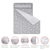 Picture of Moonsea Toddler Nap Mat with Pillow and Fleece Minky Blanket, Soft Microfiber Nap Mat for Preschool, Daycare, Travel Sleeping Bag, Rollup Design, Grey Stars-43x21 Inches, Fit on Toddler Size Nap Cot