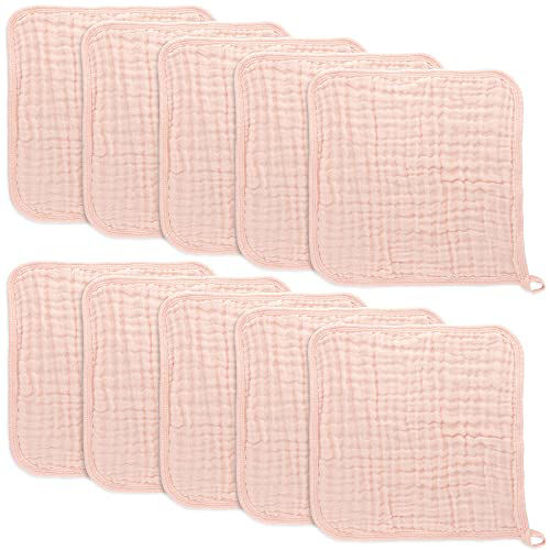 Picture of Baby Washcloths, Muslin Cotton Baby Towels, Large 10”x10” Wash Cloths Soft on Sensitive Skin, Absorbent for Boys & Girls, Newborn Baby & Toddlers Essentials Shower Registry Gift (Lace, Pack of 10)