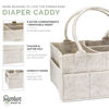 Picture of Parker Baby Diaper Caddy - Nursery Storage Bin and Car Organizer for Diapers and Baby Wipes - White