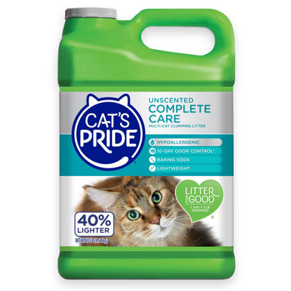 Picture of Cat's Pride Premium Lightweight Clumping Litter: Complete Care - Up to 10 Days of Powerful Odor Control - Hypoallergenic - Multi-Cat, Unscented, 10 Pounds