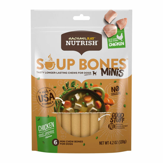 Picture of Rachael Ray Nutrish Soup Bones Minis Dog Treats, Chicken & Veggies Flavor, 6 Count (Pack of 8)